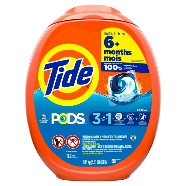 Tide Pods, 3-in-1 Stain Remover Original Scent (112ct)