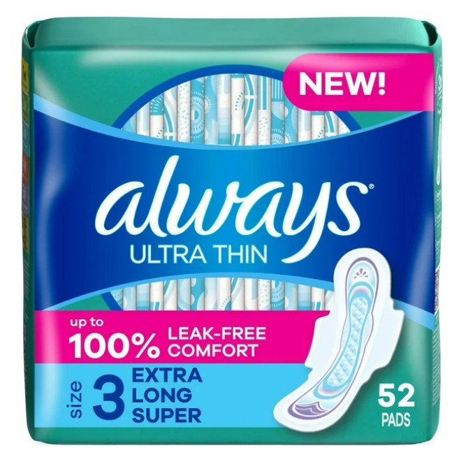 Always Ultra Thin Pads Size 3 (52 ct)