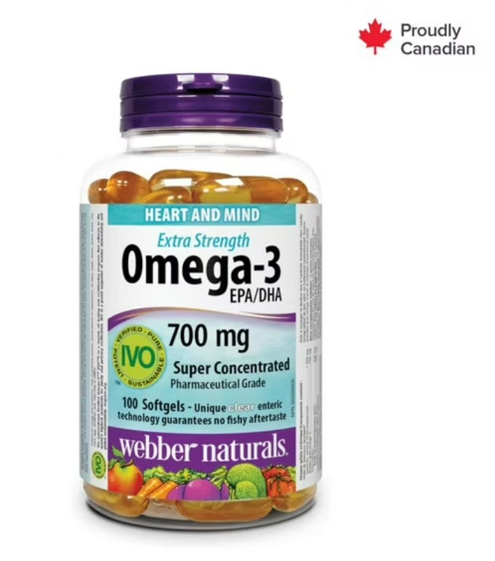 Webber Naturals® Omega-3 Extra Strength, 700 mg EPA/DHA, 100 Clear Softgels