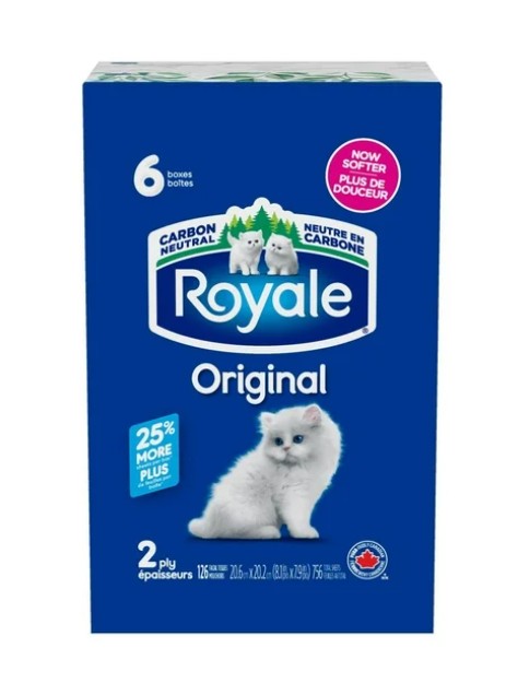 Royale, Original Facial Tissue (2Ply - 756 Tissues - 6ct)