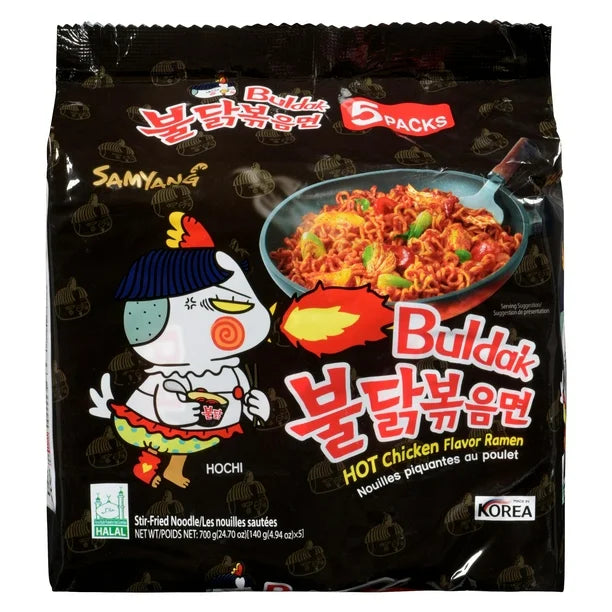 Samyang Spicy Chicken Buldak Noodle, Classic Spicy Chicken (5 x 140g)