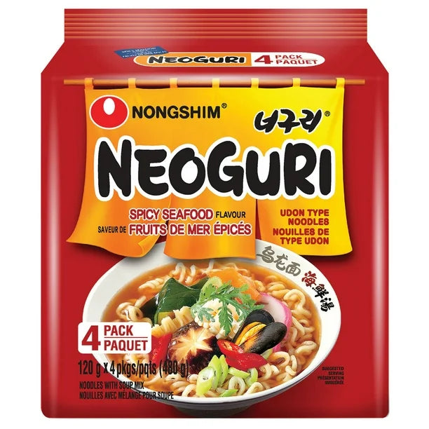Nongshim, Spicy Seafood Noodle Soup Family Pack (4 x 120g)