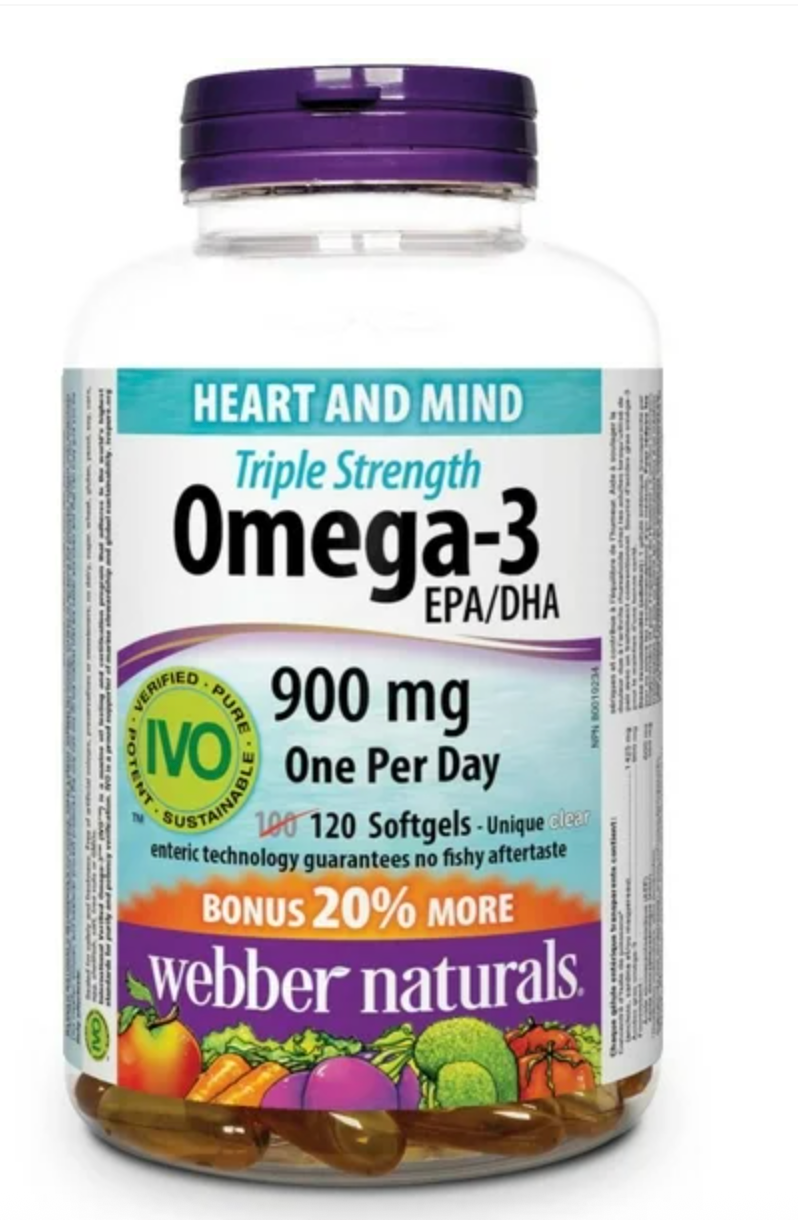 Webber Naturals, Triple Strength Omega-3 (900 mg - 120 Softgels)