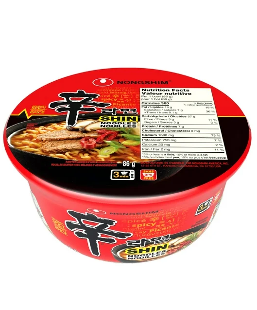 Nongshim, Spicy Shin Bowl Instant Noodle Soup (86g)