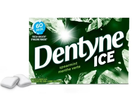 Dentyne Ice, Spearmint Sugarfree Gum Pack, 12 Pieces