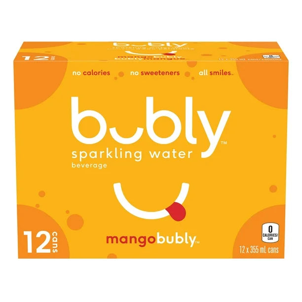 Bubly Mango Sparkling Water 12 x 355 mL, Cans