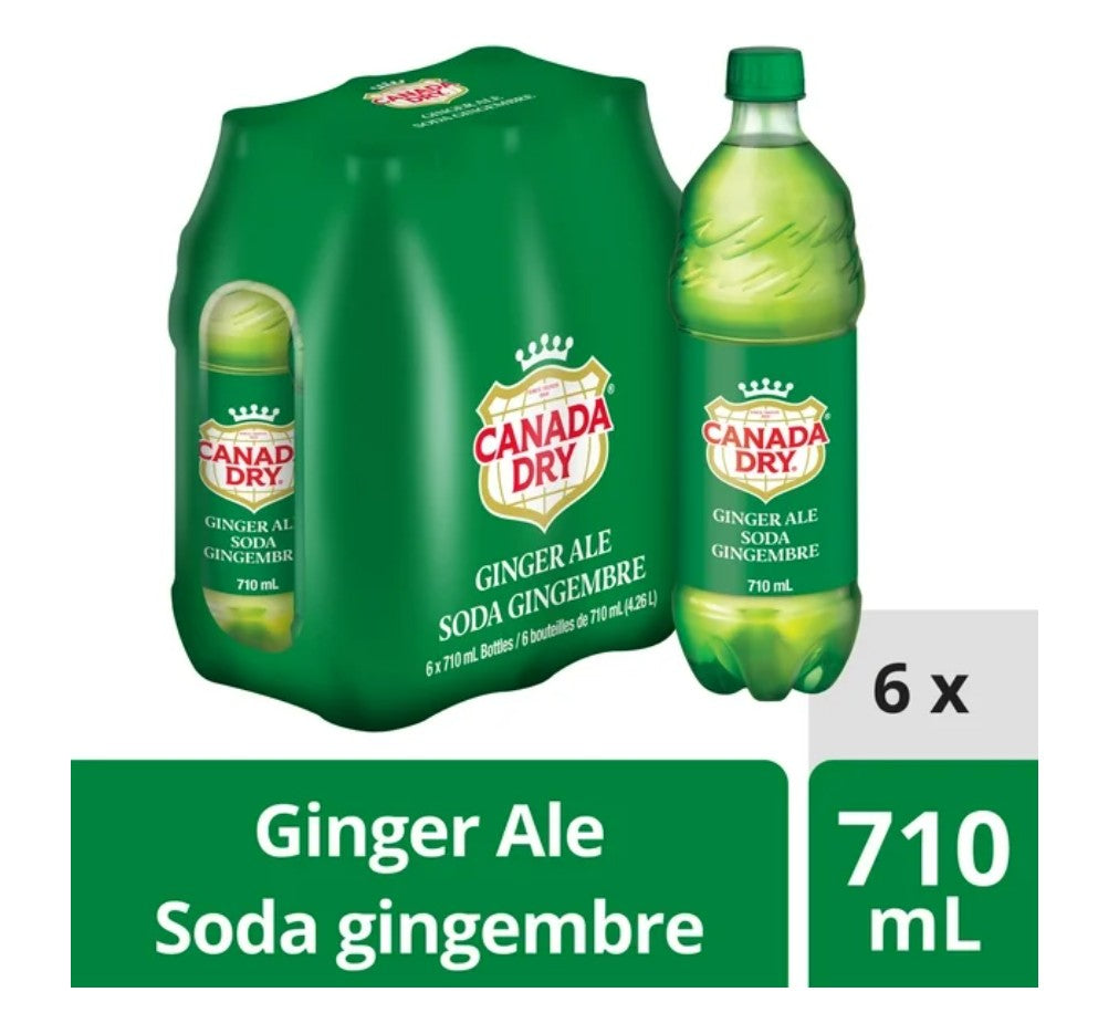 Canada Dry® Ginger Ale 710 mL Bottles, 6 Pack