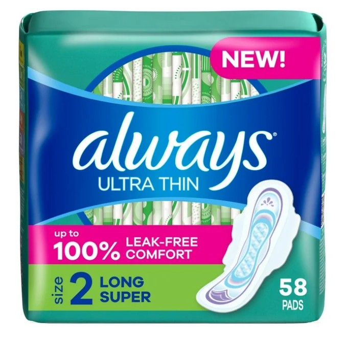 Always Ultra Thin Pads Size 2 (58 ct)