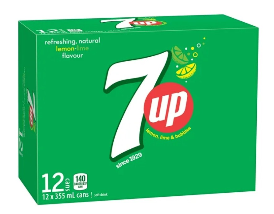7UP Lemon Lime Soft Drink 12 x 355 mL, Cans