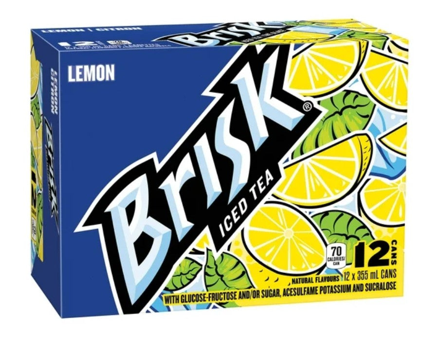 Brisk Lemon Iced Tea 12 x 355mL, Cans