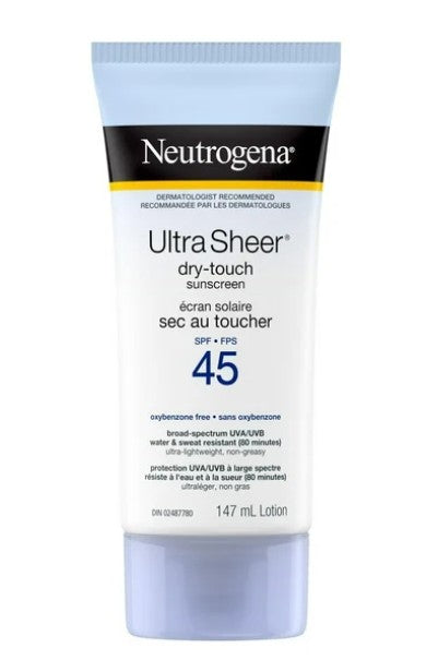 Neutrogena Sunscreen Lotion SPF 45, Ultra Sheer Dry Touch, 147 mL