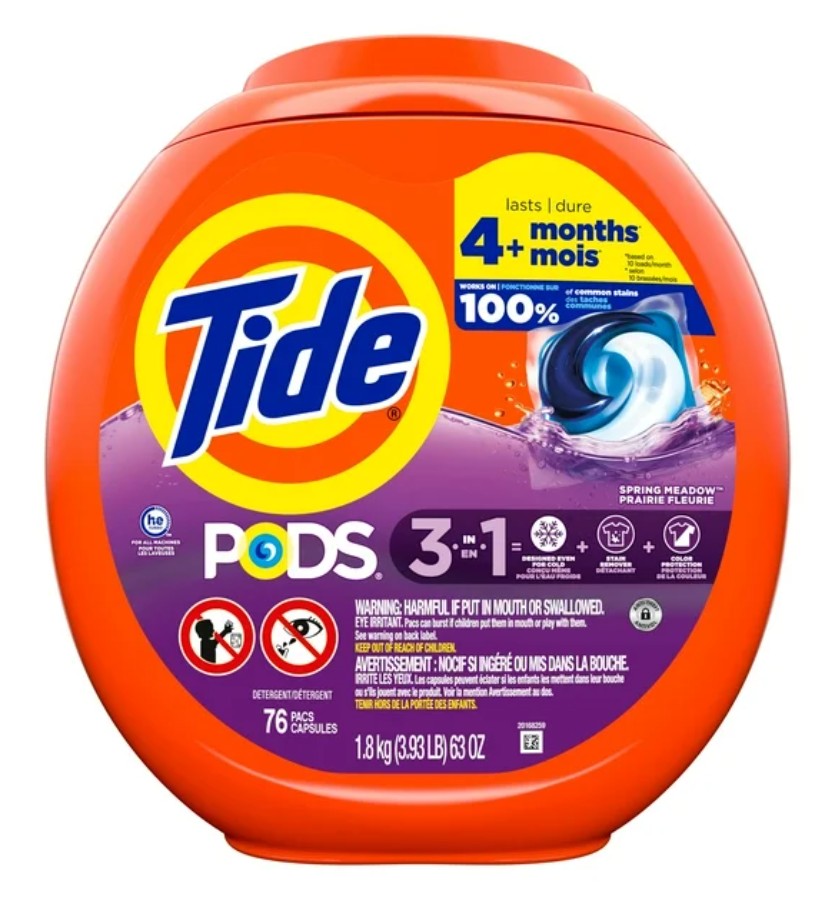 Tide PODS laundry detergent pacs, 3-in-1 Stain Remover, 76ct