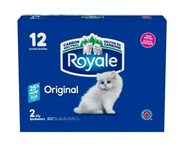 Royale, Original Facial Tissue (2Ply - 1512 Tissues - 12ct)
