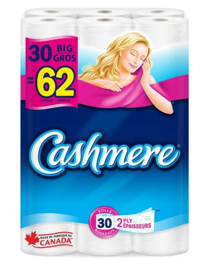 Cashmere Toilet Paper, Hypoallergenic and Septic Safe, 30 Big Rolls (30ct)