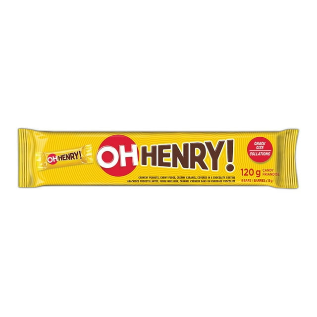 OH HENRY! Snack Sized Candy Bars, 8 Bars, 120g