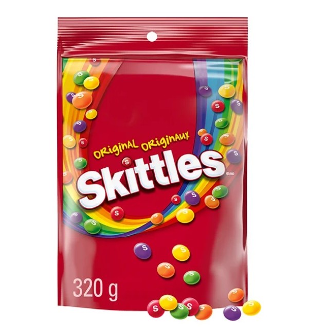 Skittles, Original Chewy Candy, Bowl Size Bag, 320g