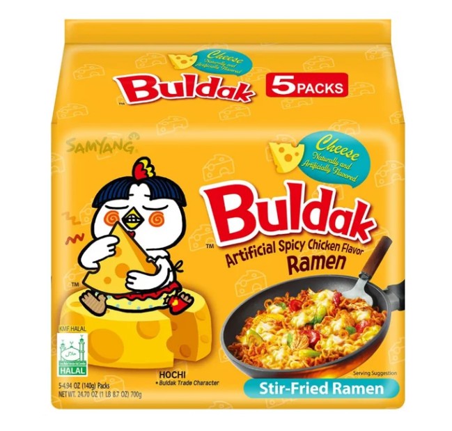 Samyang Spicy Chicken Buldak Noodle (Cheese) （5 x 140g）