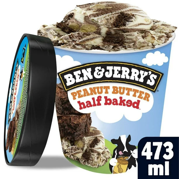 Ben & Jerry's Ice Cream, Peanut Butter Half Baked (473mL)