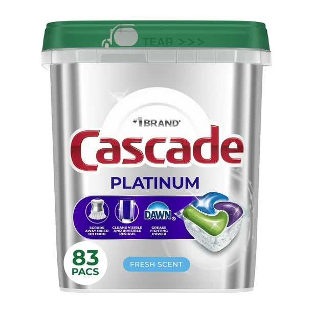 Cascade Platinum Dishwasher Pods, Fresh Scent (83ct)
