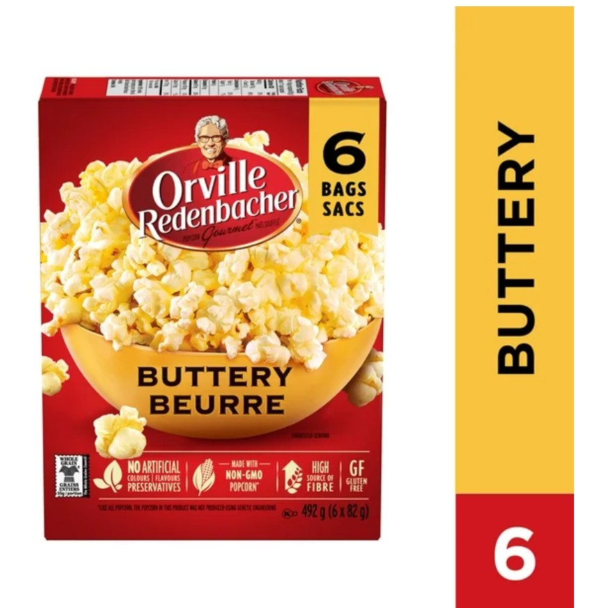 Orville Redenbacher Popcorn - Microwave Buttery (6 bags, 82g)