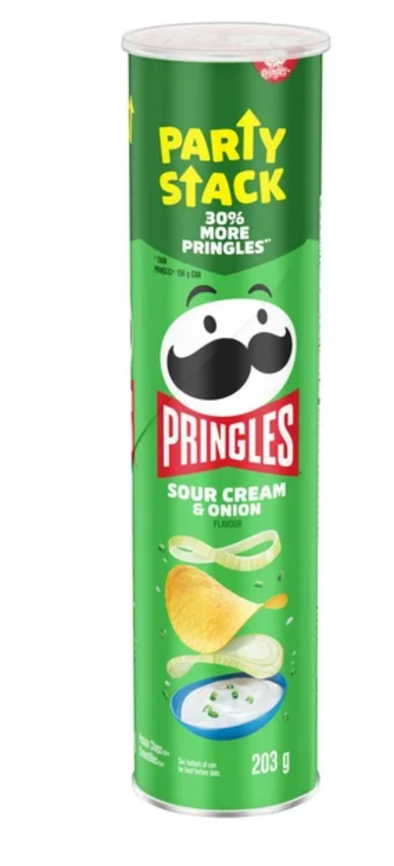 Pringles, Party Stack Can Sour Cream & Onion Flavour 203g
