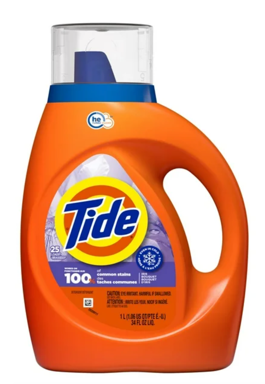Tide Liquid Laundry Detergent, Iris Bouquet Scent, 1L