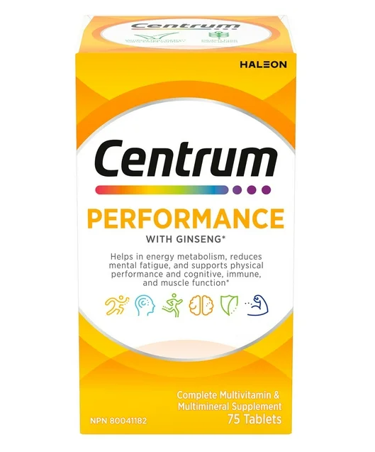 Centrum, Performance Multivitamin and Multimineral Supplement Tablets with Ginseng (75ct)