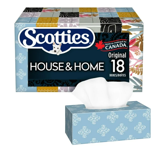 Scotties Original Everyday Care Facial Tissue, 2 ply (18ct)