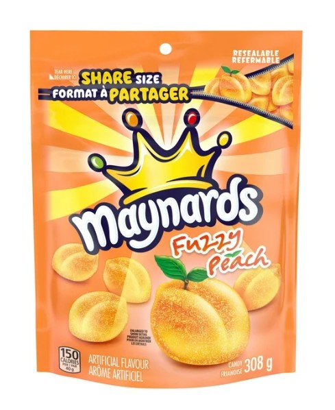 Maynards, Fuzzy Peach Gummy Candy, 308g