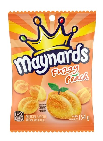 Maynards, Fuzzy Peach Gummy Candy, 154g