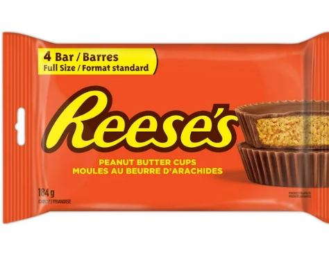 REESE'S PEANUT BUTTER CUP Candy, 4 * 46g