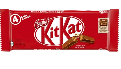 NESTLÉ KITKAT Milk Chocolate Wafer Bars 4-Pack 4 x 45g