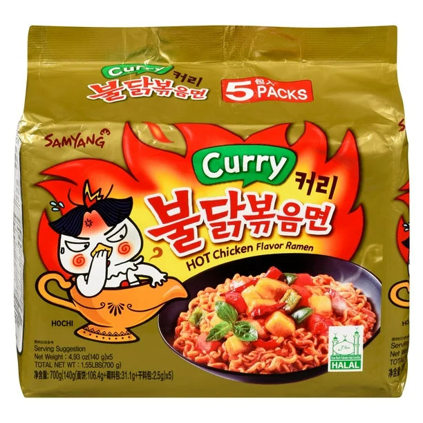 Samyang Spicy Chicken Buldak Noodle, Curry (5 x 140g)
