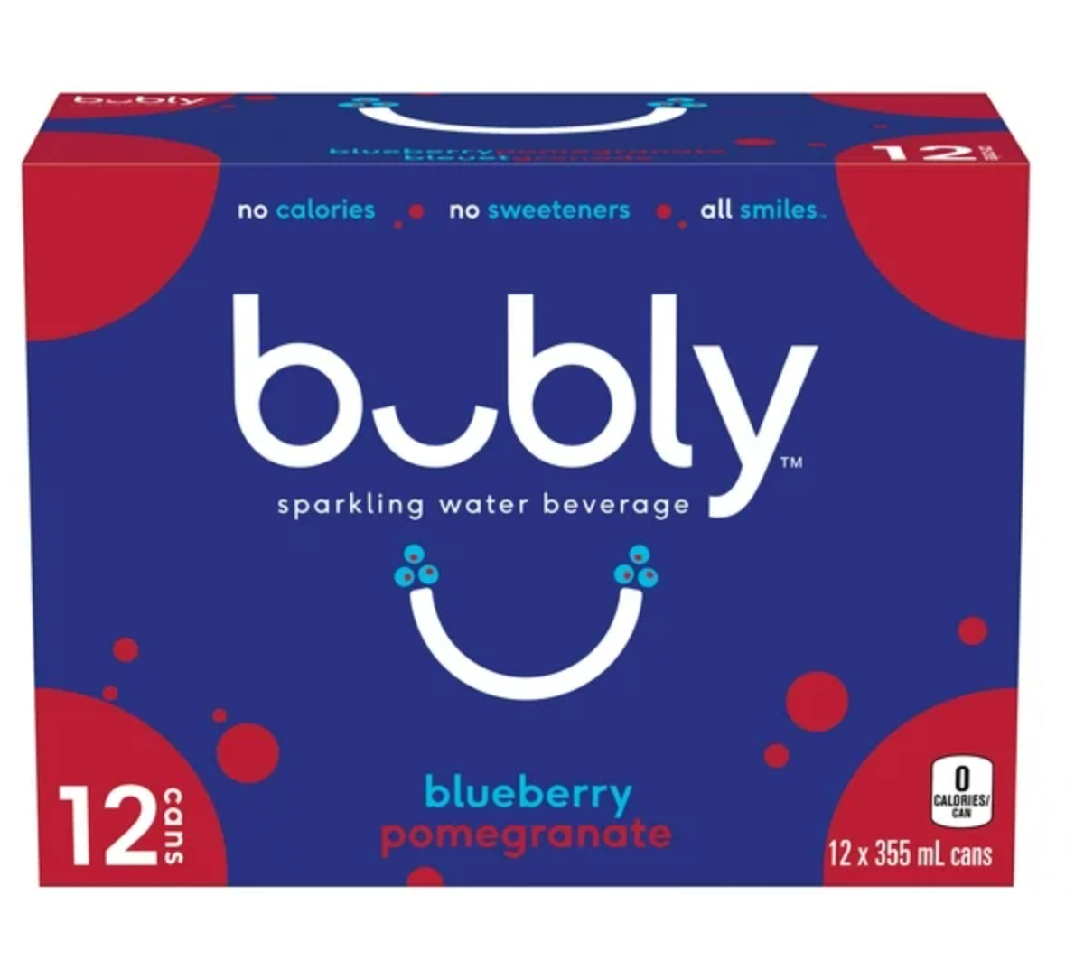 Bubly, Blueberry Pomegranate (12 x 355 mL)