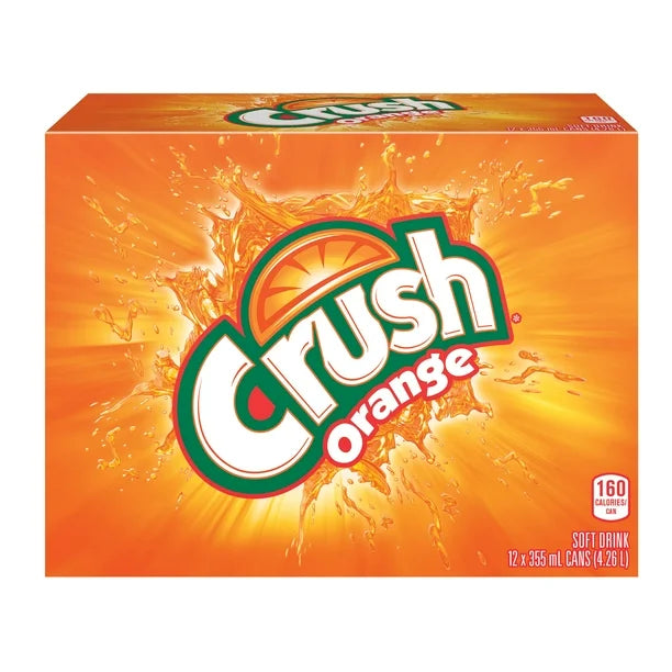 Crush Orange Soft Drink 12 x 355 mL, Cans