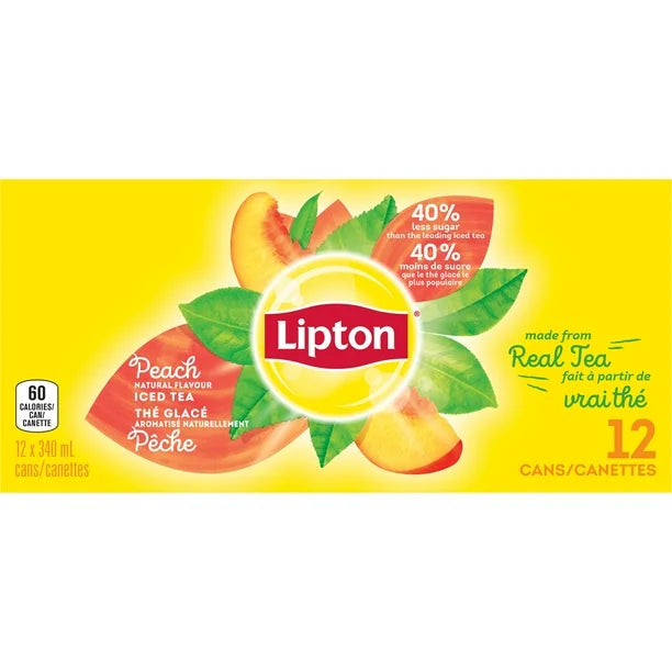 Lipton Iced Tea, Peach (12 x 340mL)