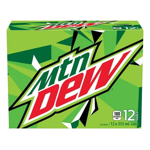 MTN Dew Soft Drink, 355 mL Cans, 12 Pack