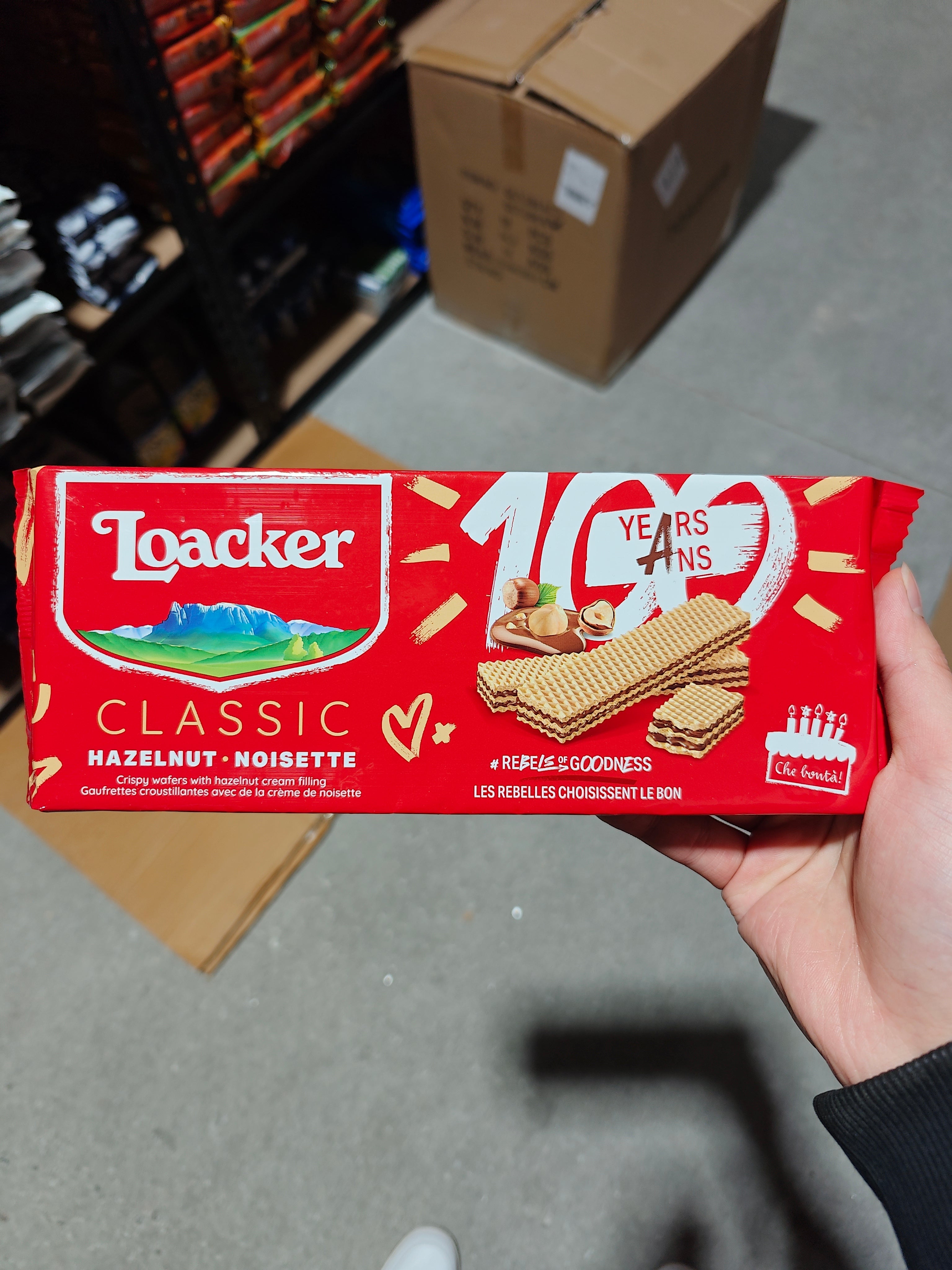 Loacker hazenut cream wafers