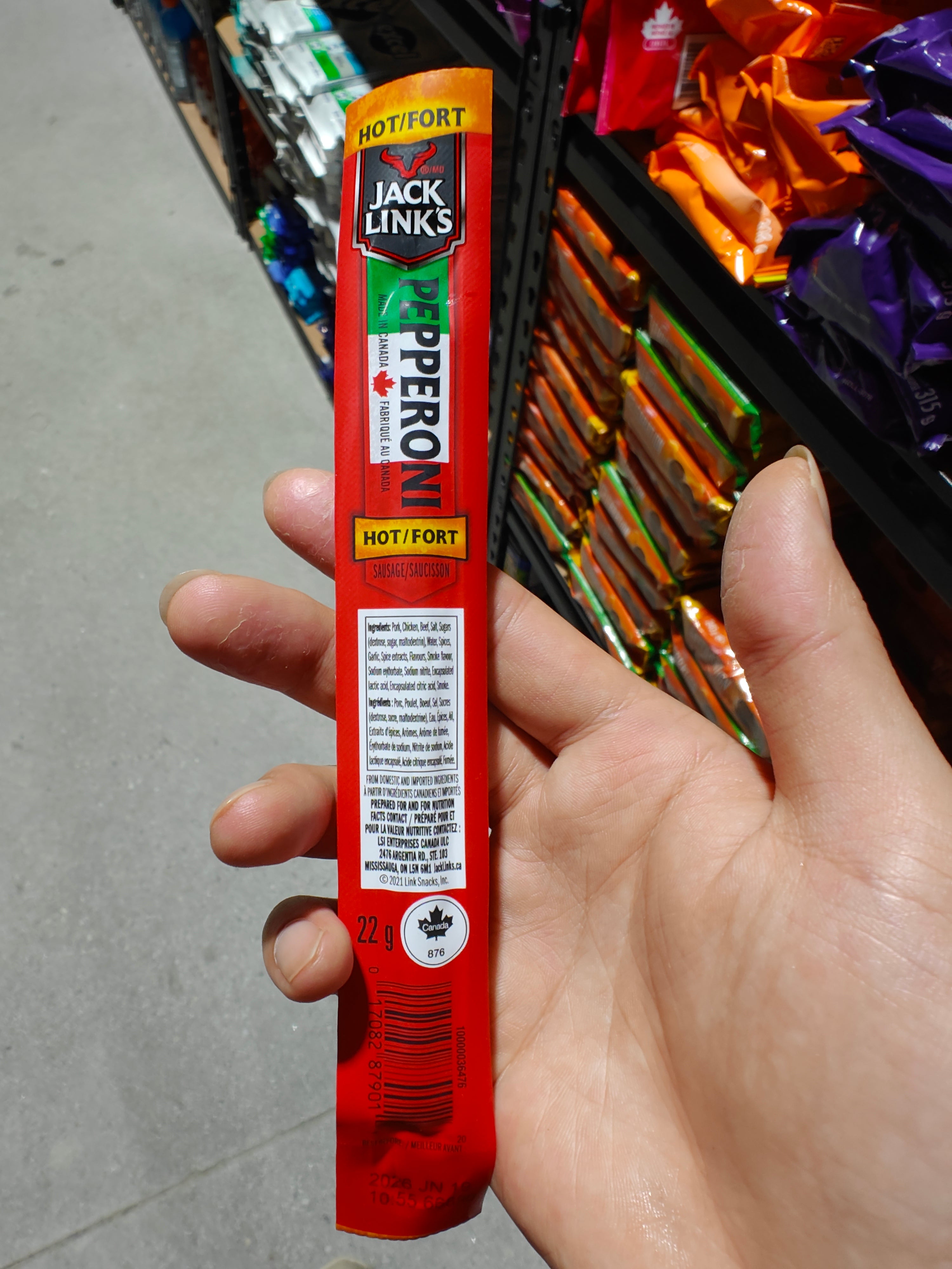 Jack links hot pepperoni